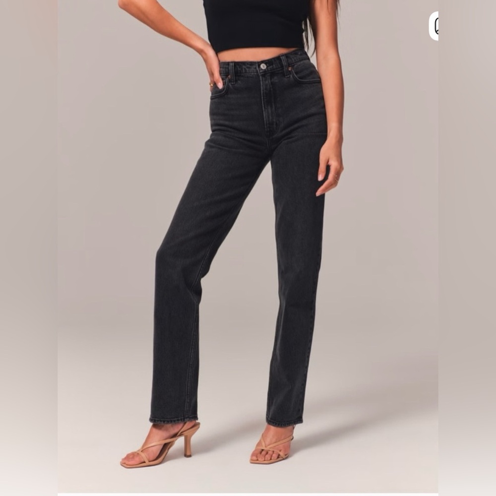 Abercrombie & Fitch Black Straight Leg Jeans
